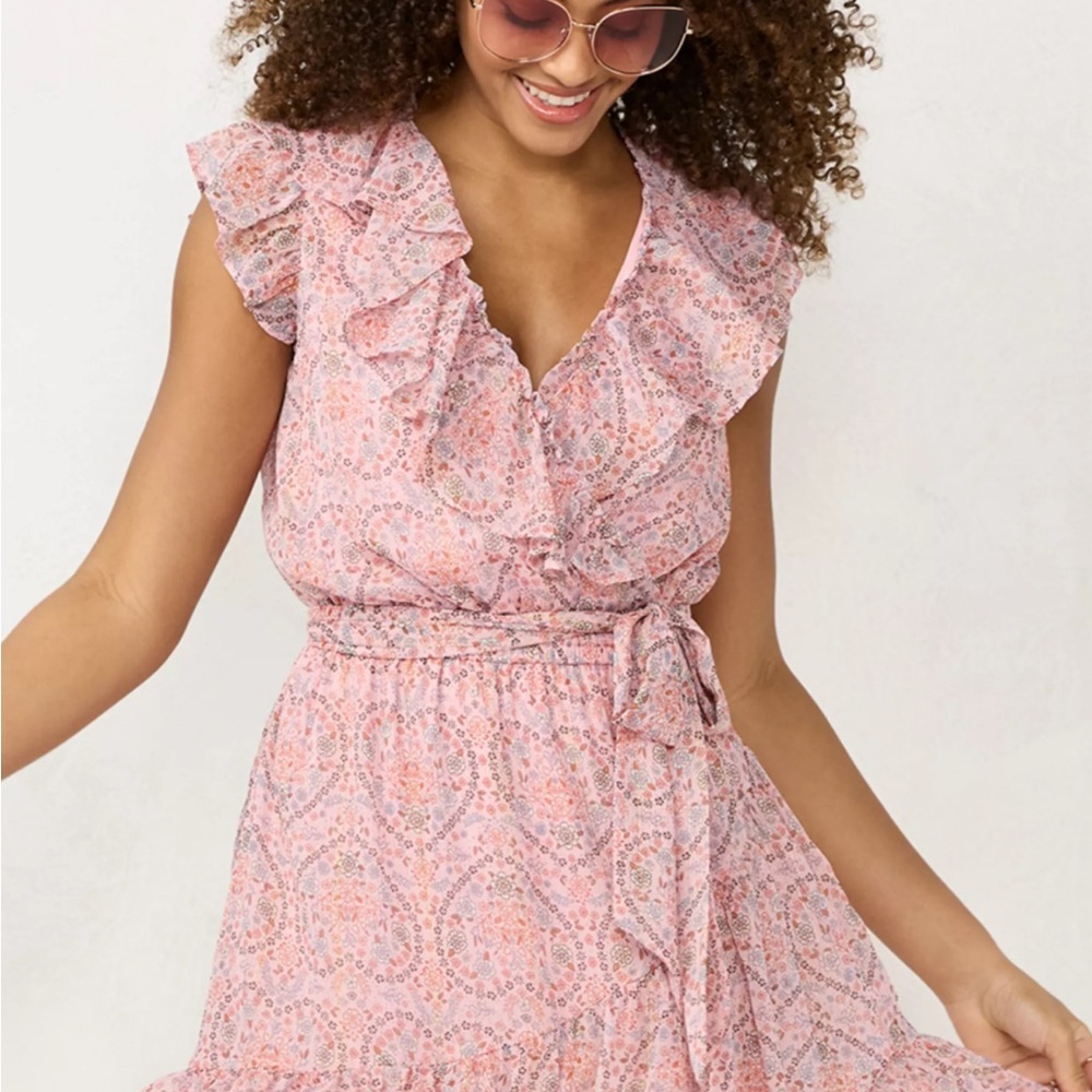 Women's LC Lauren Conrad Ruffle Short Faux-Wrap Dress